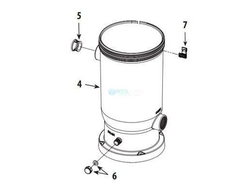 Waterway Filter Body (includes #4, #5, #6, #7) | 550-0601