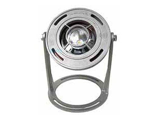 J&J Electronics PureWhite FX2 Series Wet/Dry LED Underwater Fountain Luminaire | Warm White Light | Base And Guard | 120V 50' Cord | LFF-X2L-120-FL-WG-WB-50-CS 24249