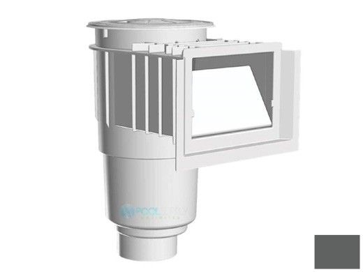 AquaStar Flow Star Skimmer with Water Stop Face, Float Assembly, Basket, Lid, Adjustable Collar and 4" Socket Sump | Dark Gray | SKR105D