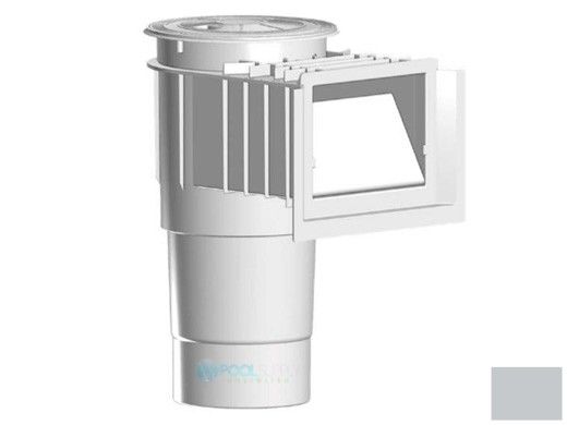 AquaStar Flow Star Skimmer with Water Stop Face, Float Assembly, Basket, Lid, Adjustable Collar and 6" Socket Sump | Light Gray | SKR103F