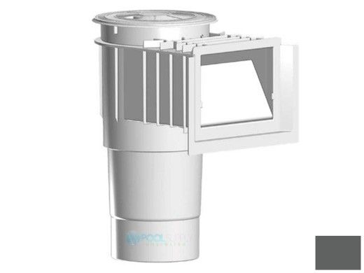 AquaStar Flow Star Skimmer with Water Stop Face, Float Assembly, Basket, Lid, Adjustable Collar and 6" Socket Sump | Dark Gray | SKR105F