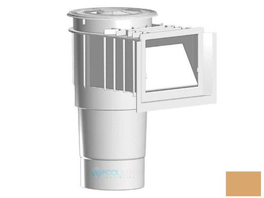 AquaStar Flow Star Skimmer with Water Stop Face, Float Assembly, Basket, Lid, Adjustable Collar and 6" Socket Sump | Tan | SKR108F