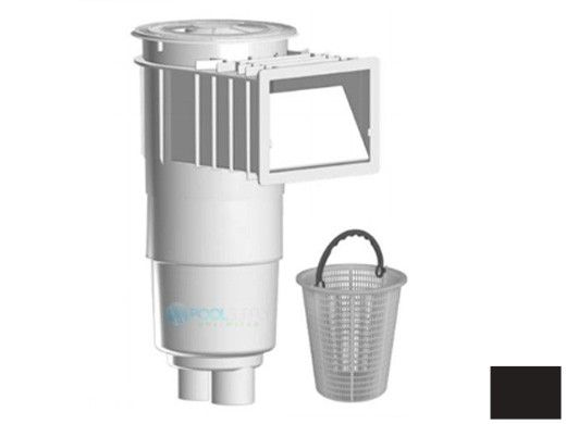 AquaStar Flow Star Skimmer with Flush Face, Float Assembly, Basket, Lid, Adjustable Collar and 9" Ultra Basket | Black | SKR202-L