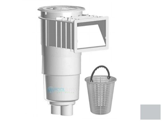 AquaStar Flow Star Skimmer with Flush Face, Float Assembly, Basket, Lid, Adjustable Collar and 9" Ultra Basket | Light Gray | SKR203-L