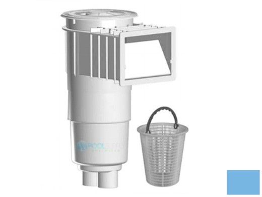 AquaStar Flow Star Skimmer with Flush Face, Float Assembly, Basket, Lid, Adjustable Collar and 9" Ultra Basket | Blue | SKR204-L
