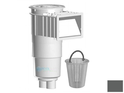 AquaStar Flow Star Skimmer with Flush Face, Float Assembly, Basket, Lid, Adjustable Collar and 9" Ultra Basket | Dark Gray | SKR205-L