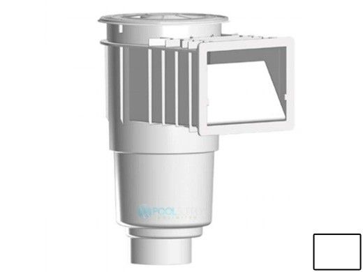 AquaStar Flow Star Skimmer with Flush Face, Float Assembly, Basket, Lid, Adjustable Collar and 4" Socket Sump | White | SKR201D