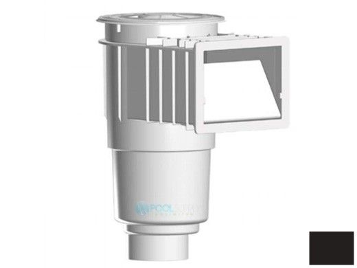 AquaStar Flow Star Skimmer with Flush Face, Float Assembly, Basket, Lid, Adjustable Collar and 4" Socket Sump | Black | SKR202D