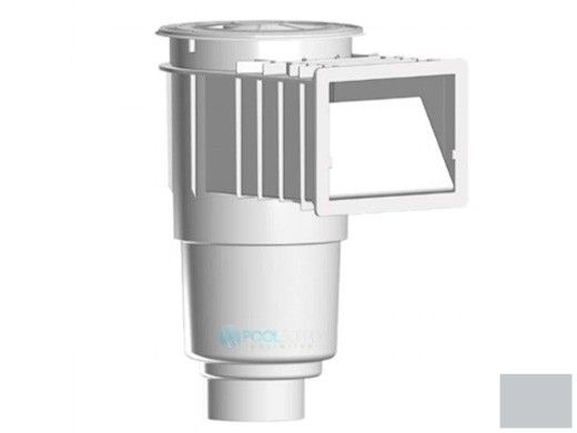 AquaStar Flow Star Skimmer with Flush Face, Float Assembly, Basket, Lid, Adjustable Collar and 4" Socket Sump | Light Gray | SKR203D