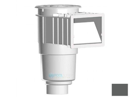 AquaStar Flow Star Skimmer with Flush Face, Float Assembly, Basket, Lid, Adjustable Collar and 4" Socket Sump | Dark Gray | SKR205D