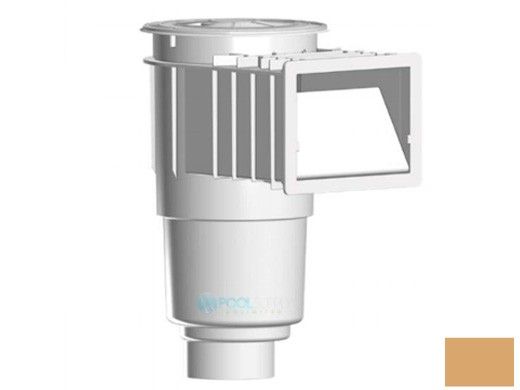 AquaStar Flow Star Skimmer with Flush Face, Float Assembly, Basket, Lid, Adjustable Collar and 4" Socket Sump | Tan | SKR208D