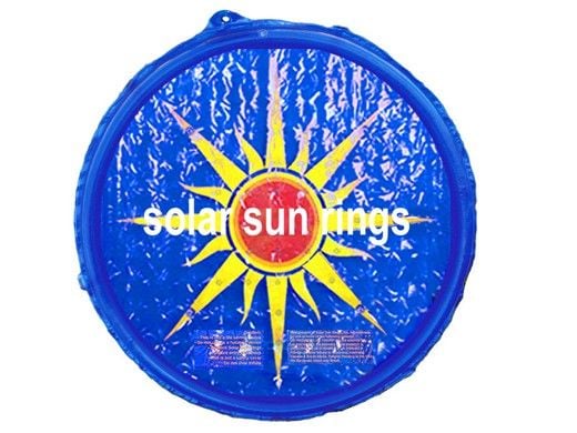 Solar Sun Rings Solar Blanket | Sunburst Pattern | 5' Diameter with Water Anchors | SSRA-SB-02