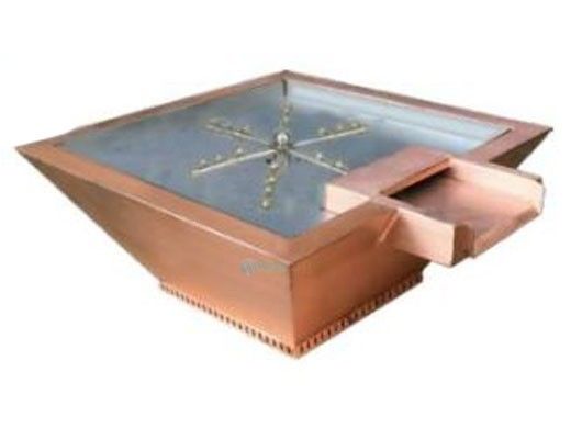 Bobe Builder Series Water + Fire Bowl | Manual Ignition Natural Gas | 24" X 12" | Hammered Copper | BCPPMFWHHA-24-NG
