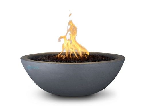 The Outdoor Plus 27" Sedona Concrete Fire Bowl | 12V Electronic Ignition - Natural Gas | Gray | OPT-27RFOE12V-GRY-NG