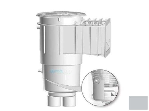 AquaStar Flow Star Water Bonded Skimmer with Flush Face, Float Assembly, Basket, Lid and Adjustable Collar with 9" Ultra Basket | Light Gray | SKR17103-L
