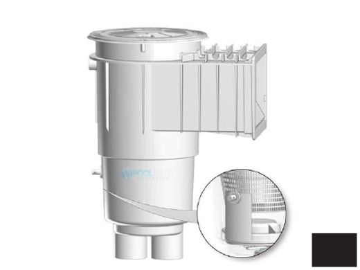 AquaStar Flow Star Water Bonded Skimmer with Flush Face, Float Assembly, Basket, Lid and Adjustable Collar with 9" Ultra Basket | Black | SKR17102-L
