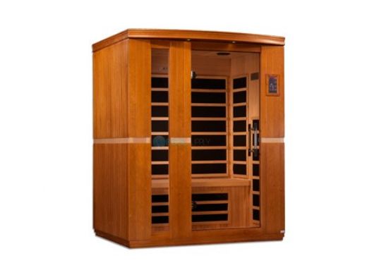 Golden Designs Dynamic Lugano 3-Person Low EMF FAR Infrared Sauna | Hemlock | DYN-6336-01