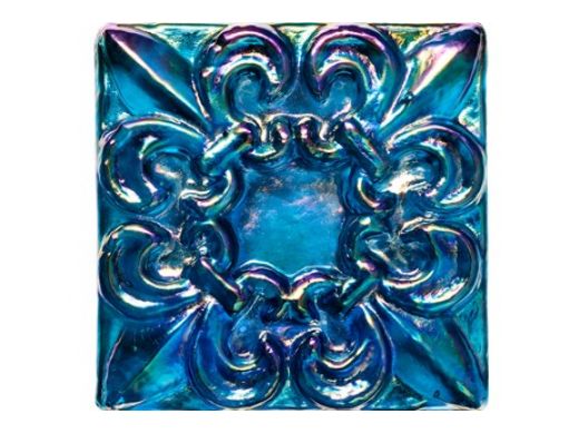 National Pool Tile Deco Accent Glass Tiles 3x3 Fleur de Lis Motif | Rainbow | OCN-RNFLEURSM