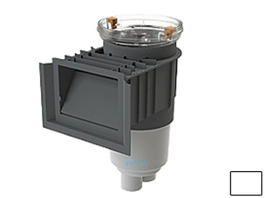 AquaStar Flow Star Water Bonded Skimmer with Water Stop Face, Float Assembly, Basket, Clear Fill Lid and Adjustable Collar | White | SKR15101FL100