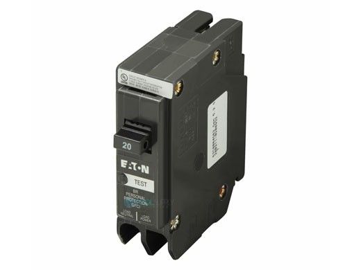 Cutler Hammer GFCI 1-Pole 20A 5MA Pigtail Neutral BR Circuit Break | BRN120GF