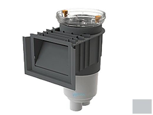 AquaStar Flow Star Standard Skimmer with Water Stop Face, Float Assembly, Basket, Clear Fill Lid and Adjustable Collar | Light Gray | SKR103FL100