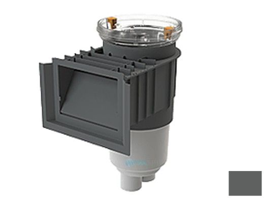 AquaStar Flow Star Standard Skimmer with Water Stop Face, Float Assembly, Basket, Clear Fill Lid and Adjustable Collar | Dark Gray | SKR105FL100