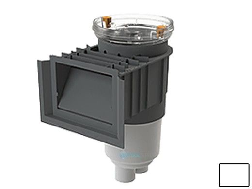 AquaStar Flow Star Water Bonded Skimmer with Flush Face, Float Assembly, Basket, Clear Fill Lid and Adjustable Collar | White | SKR17101FL100