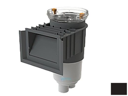 AquaStar Flow Star Water Bonded Skimmer with Flush Face, Float Assembly, Basket, Clear Fill Lid and Adjustable Collar | Black | SKR17102FL100