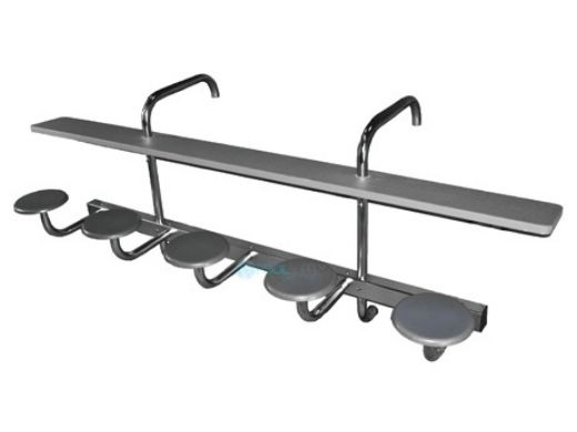 Global Pool Products 5-Seat Swim-Up Bar Top | Silver Vein Powder Coated Frame - Granite Gray Top | GPPOTE-5ST-SV