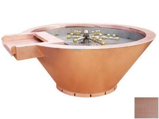 Bobe Builder Series Water + Fire Bowl | Manual Ignition Natural Gas | 24" X 12" | Copper | BRCPPMFWA-24-NG