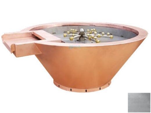 Bobe Builder Series Water + Fire Bowl | Manual Ignition Natural Gas | 24" X 12" | Stainless Steel | BRSPPMFWA-24-NG