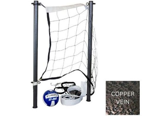 Global Pool Products Volleyball Set | 20' Net & Ball | Copper Vein Poles | No Anchors | GPPOTE-VBS20-CV