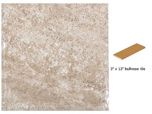 National Pool Tile Geostone 3x12 Single Bullnose Pool Tile | Geo Sand | GST-SAND SBN
