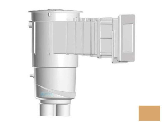 AquaStar Flow Star Water Bonded Skimmer with Narrow 9" Deep Throat, Float Assembly, Basket, Lid and Adjustable Collar for Vinyl | Tan | SKRVFL18108