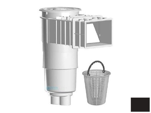 AquaStar Flow Star Skimmer with Flush Face 4" Extension, Float Assembly, Basket, Lid and Collar with 9" Ultra Basket | Black | SKR14102-L