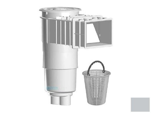AquaStar Flow Star Skimmer with Flush Face 4" Extension, Float Assembly, Basket, Lid and Collar with 9" Ultra Basket | Light Gray | SKR14103-L