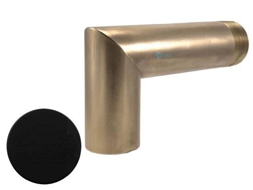 Black Oak Foundry 1.5" Deco 90 Degree Downspout | Almost Black Finish | S931-BLK