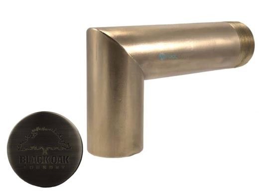 Black Oak Foundry 1.5" Deco 90 Degree Downspout | Brushed Pewter Finish | S931-BP