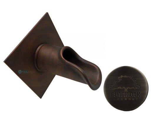 Black Oak Foundry Roman Scupper with Diamond Backplate | Brushed Pewter Finish | S55-BP | S58-BP Diamond