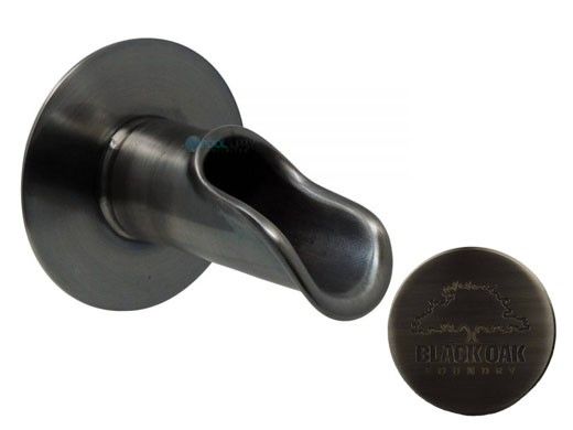 Black Oak Foundry Roman Scupper with Round Backplate | Brushed Pewter Finish | S55-BP | S58-BP Round