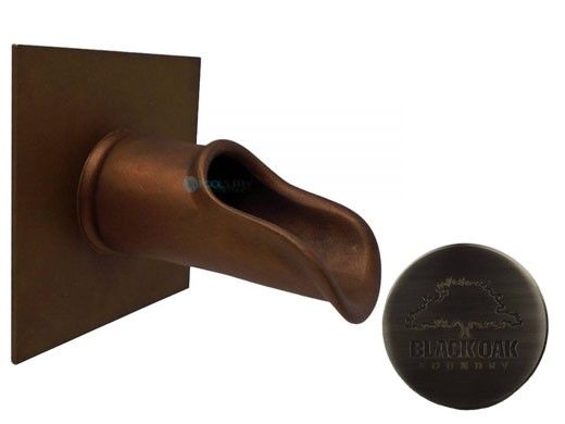 Black Oak Foundry Roman Scupper with Square Backplate | Brushed Pewter Finish | S55-BP | S58-BP Square