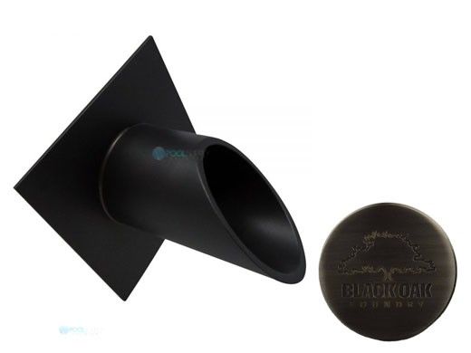 Black Oak Foundry 2.5" Deco Wall Scupper with Diamond Backplate | Brushed Pewter Finish | S913-BP