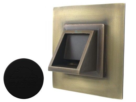 Black Oak Foundry Short Square Scupper with Square Backplate | Almost Black Finish | S56-BLK | S69-Square-1-BLK