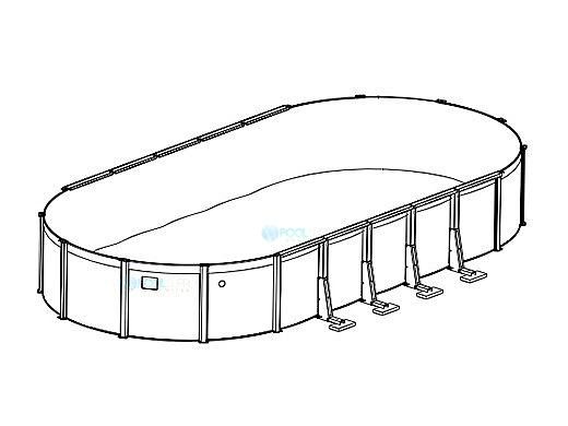 18' x 33' Oval Pristine Bay Above Ground Pool Sub-Assembly | 52" Wall | 5-4638-129-52D