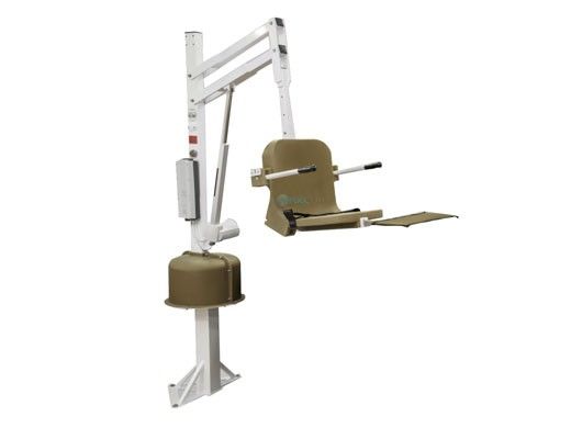 Aqua Creek Spa Lift Ultra | No Anchor | White Powder Coat with Tan Seat | F-005SLU-T
