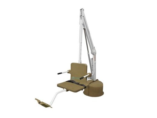 Aqua Creek Revolution Pool Lift | No Anchor | White Powder Coat with Tan Seat | F-702RLNA-T