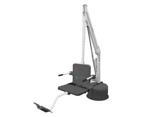 Aqua Creek Revolution Pool Lift with Spa Arm | No Anchor | White Powder Coat with Gray Seat | F-702RLNA-SPA-G
