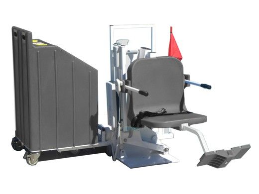 Aqua Creek Patriot Portable Pool Lift | Concrete Weight Plates | White with Gray Seat | F-12PPL-HD-AT2G