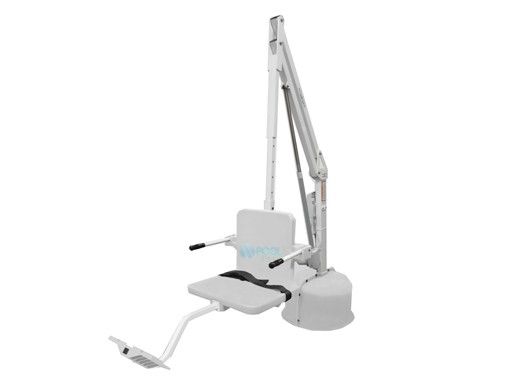 Aqua Creek Revolution Pool Lift with Spa Arm | No Anchor | White Powder Coat with White Seat | F-702RLNA-SPA-W