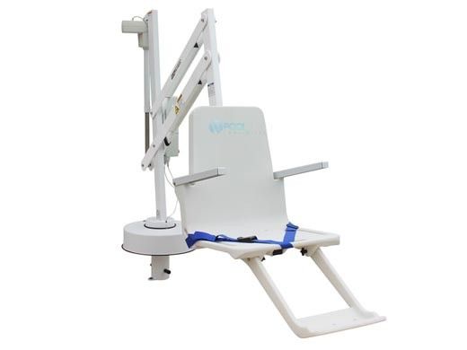 SR Smith Splash! Extended Reach ADA Compliant Pool Lift without Anchors | Gray Mist | Built-In Armrests | 370-0000N